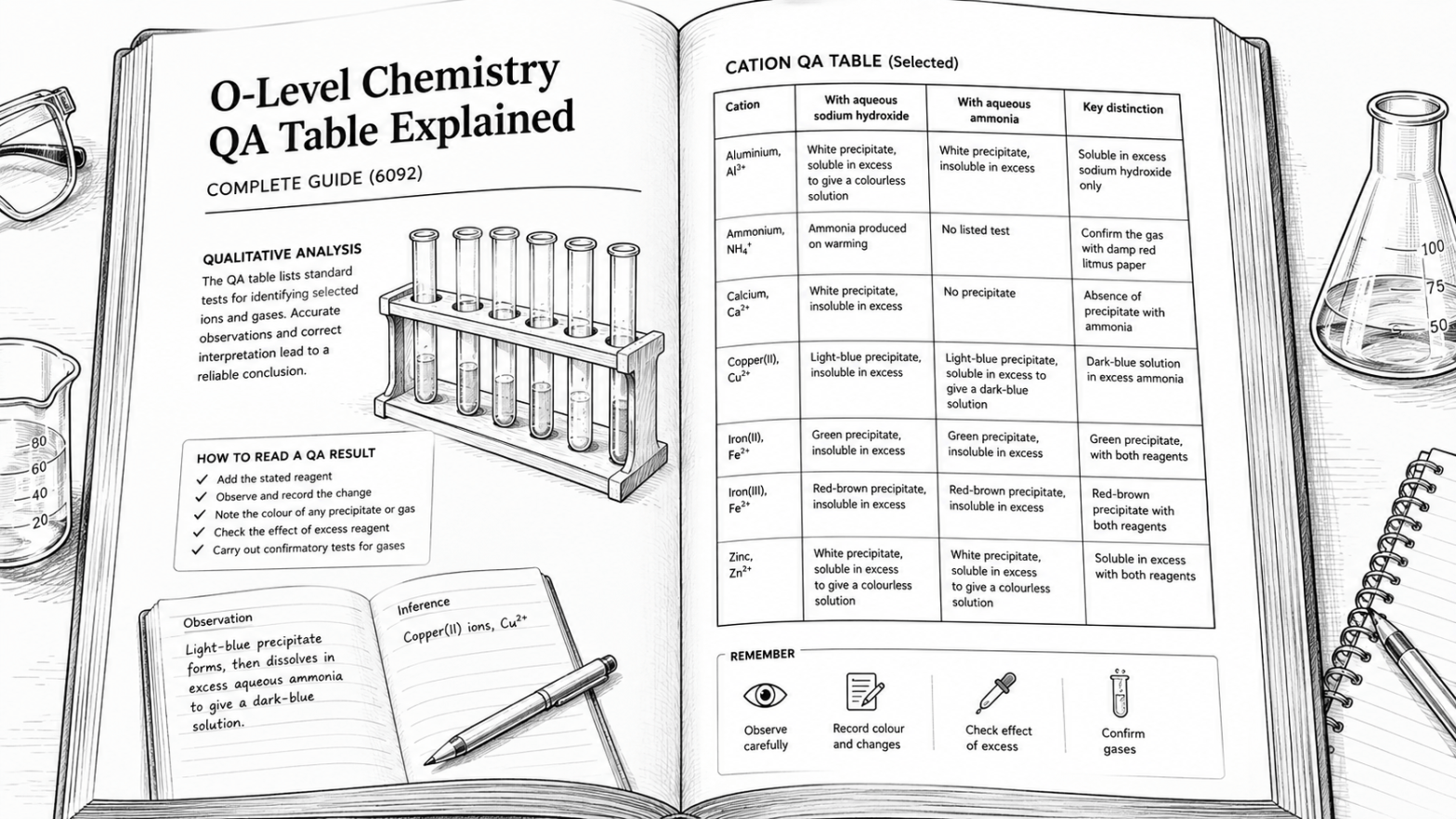 O-Level Chemistry QA Table Explained Complete Guide